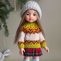 Джемпер вязанный для куклы Paola Reina 33 см, орнамент